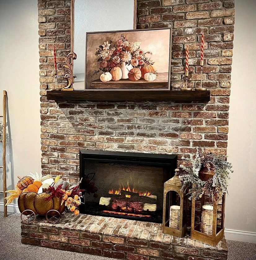 faux fireplace build